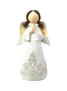 北欧复古祈祷天使摆件家居卧室树脂电视柜装饰品雕塑带翅膀小天使