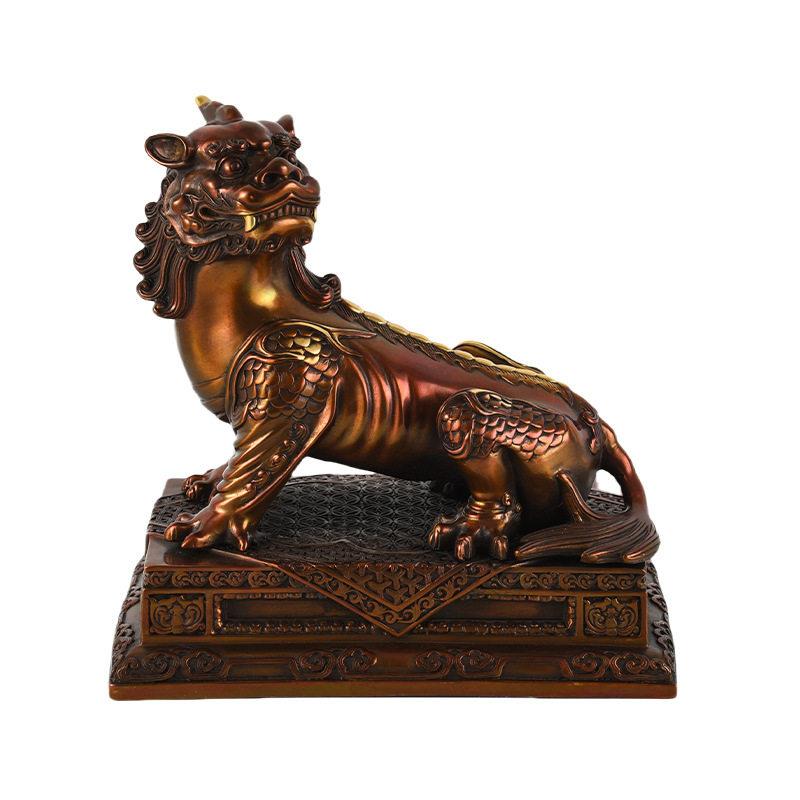 现货铜谛听地藏王坐骑瑞兽神兽铜制工艺品礼品麒麟九汽车摆件