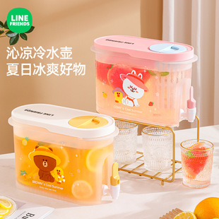 FRIENDS冷水壶带龙头水果茶凉水壶家用大容量果汁茶水饮料桶 LINE