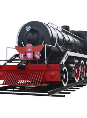 铁艺绿皮火车厢东风电力机车组列车主题餐厅景区热销复古摆件模型