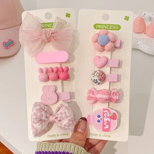 新品 可爱宝宝发夹儿童发量少不伤发鸭嘴夹女童蝴蝶结刘海侧边夹