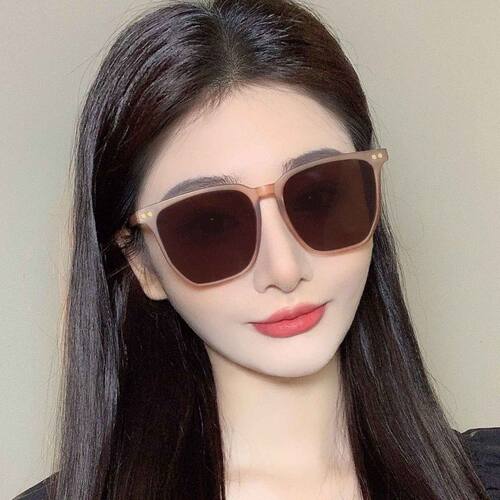 精选2023新款腮红眼镜 小红书网红渐变色茶色墨镜 黑框偏光太阳镜