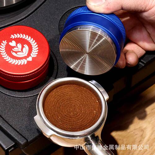 精选重力款咖啡布粉器 三叶平底可调高度 不锈钢58mm意式咖啡机压