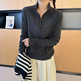 欧货德绒卫衣半拉链外套女加厚秋冬2026新款长袖t恤百搭显瘦上衣