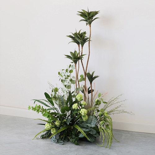 野花小型绿植造景角落花堆