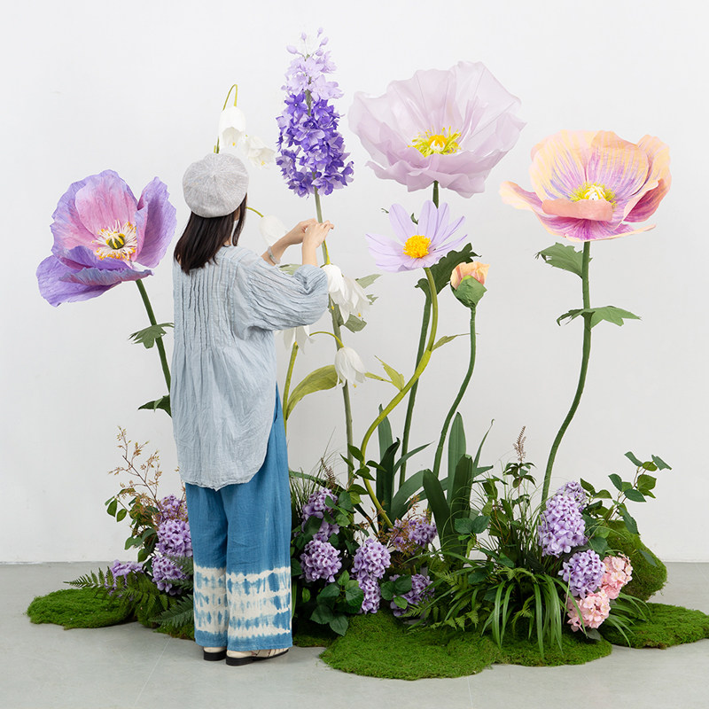 仿真花艺摆件大型纸花造景莫奈花园橱窗摆设商业仿生花卉道具布置,家居饰品,仿真花/假花,淘宝优惠券,粉丝福利购,淘宝优惠卷