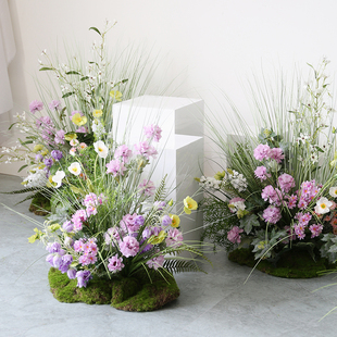 仿生花草造景花卉摆件室内花园橱窗假花青苔绿植庭院仿真植物花艺