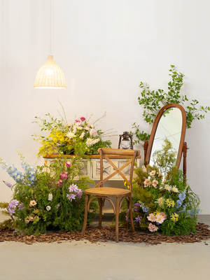 餐厅拍照打卡彷真植物假花彷生绿植造景森系花丛景观插花道具摆件