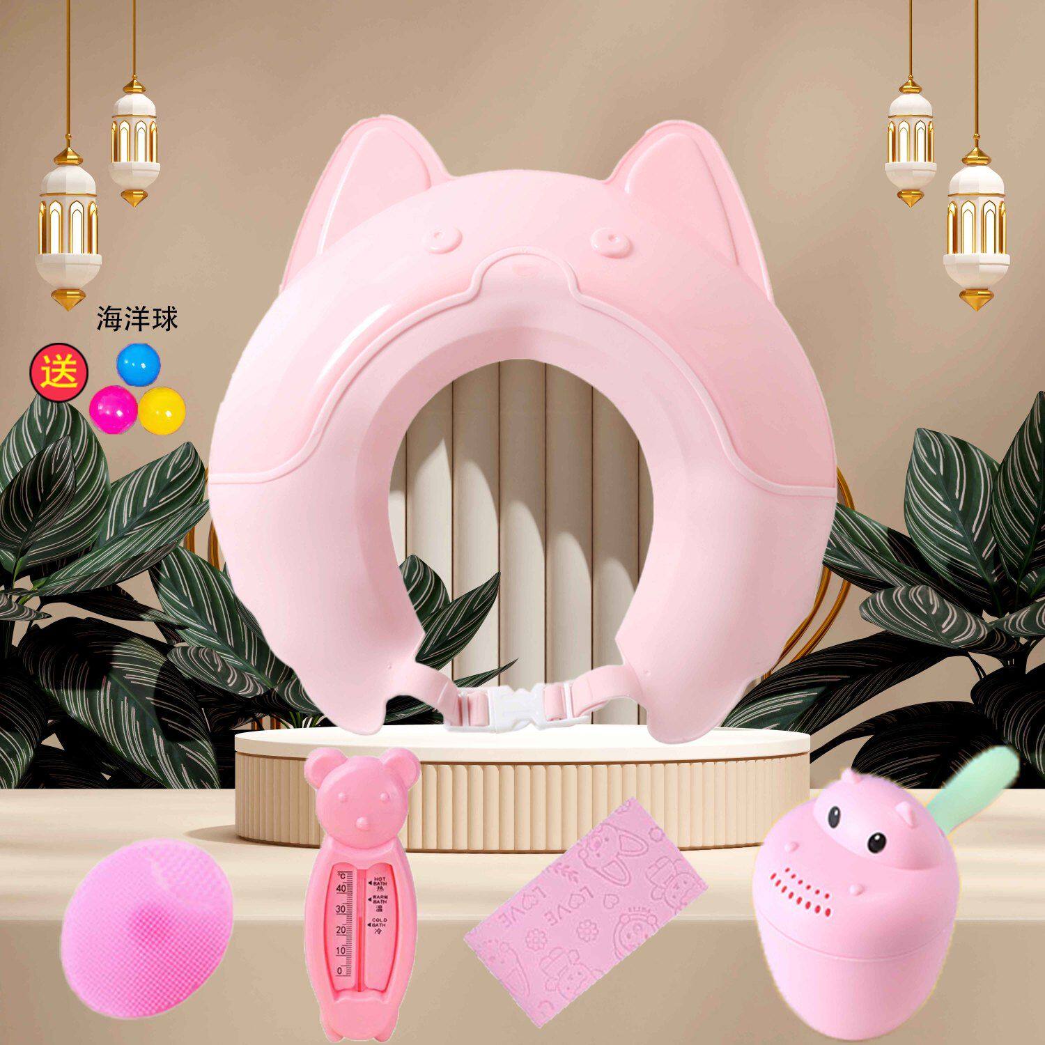 宝宝洗头硅胶防水护耳护眼儿童洗发帽小孩婴儿洗澡神器可调节浴帽