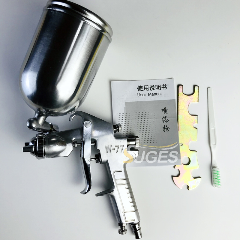 上壶喷枪600ml大容量艺术漆涂料喷漆枪W77汽车家具高雾化油漆喷壶