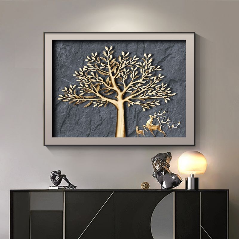 新中式电表箱装饰画强弱电箱画遮挡装饰免打孔开关配电箱挂画墙面