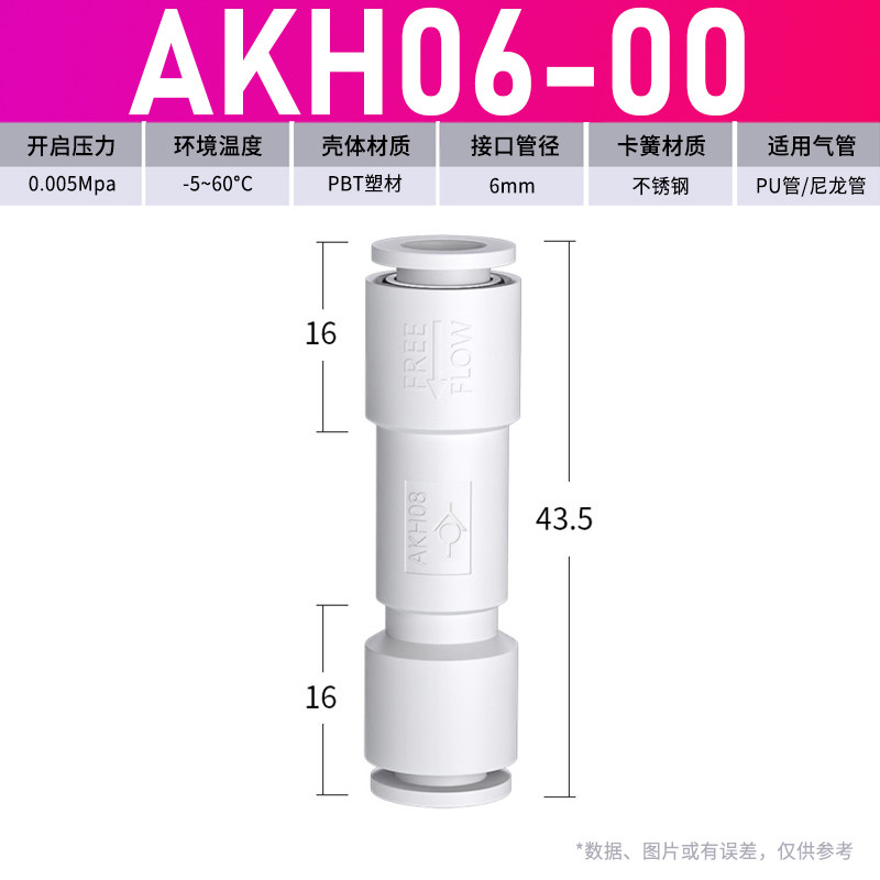 气动单向阀止回阀气体止逆阀气泵进气阀气管快插接头AKH06/08/10,搬运/仓储/物流设备,机械式停车设备（立体停车库）,淘宝优惠券,粉丝福利购,淘宝优惠卷