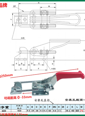 不锈钢 快速夹具/门扣式 GH-40323/GH-40341/GH-431 SD LD 机械扣