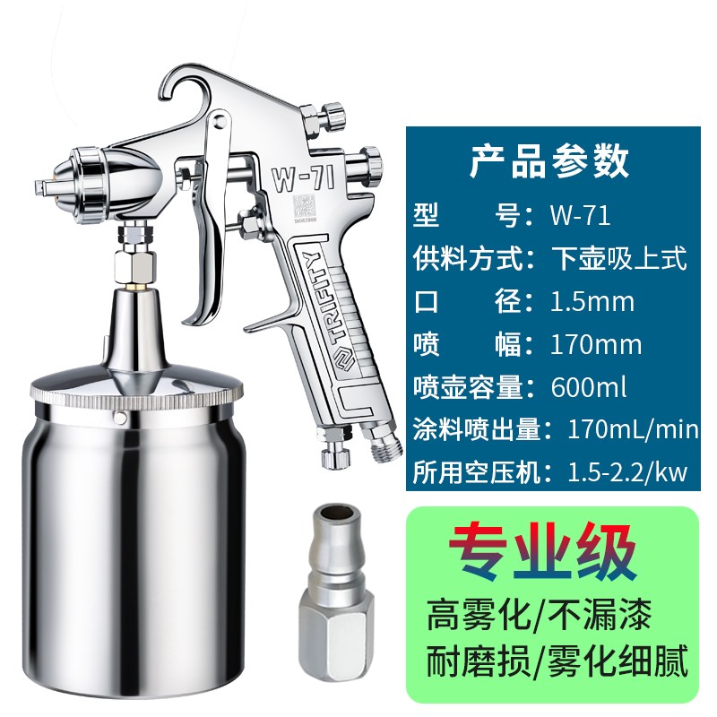 喷枪喷漆油漆涂料手动高雾化喷漆工具家具汽车小型气动w-71喷漆枪