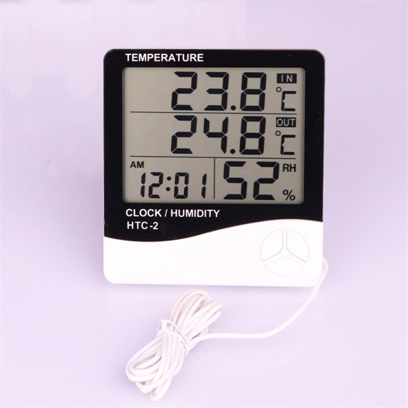 包邮高精度数显电子温湿度计 家用带温度探头 室内外双显大屏幕