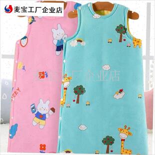 婴儿睡袋小月龄j宝宝冬加厚夹棉睡袍防踢防惊跳纯棉a类儿童家居\