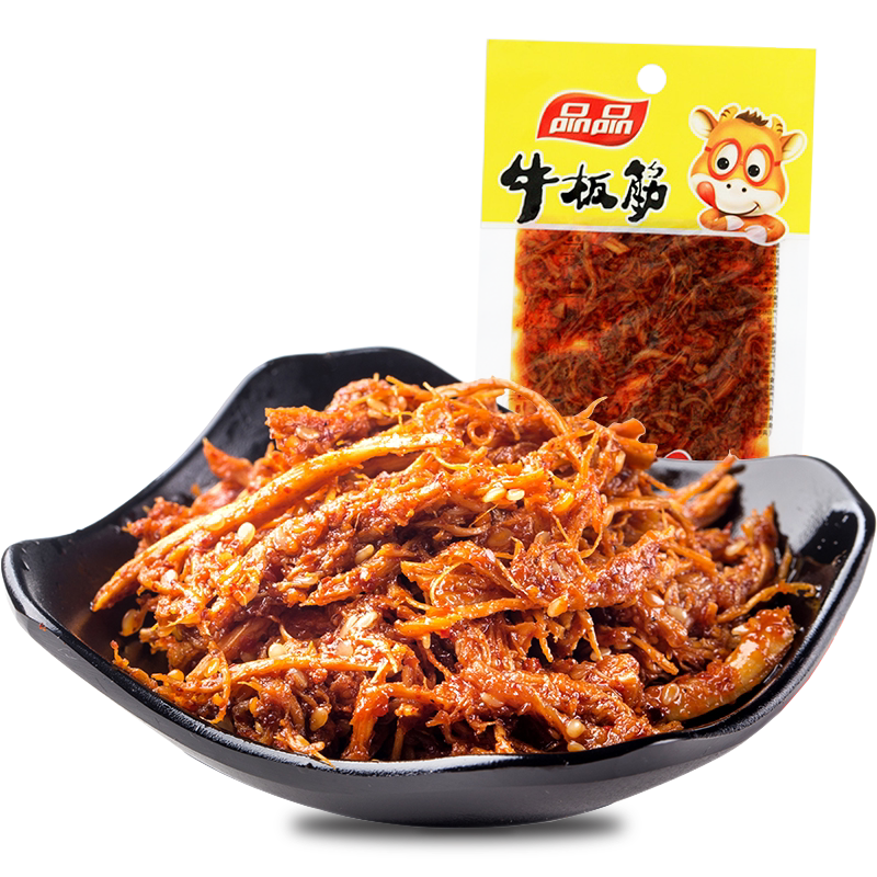 品品牛板筋12g*60袋麻辣香辣烧烤味牛肉干辣条零食特产小吃小包装
