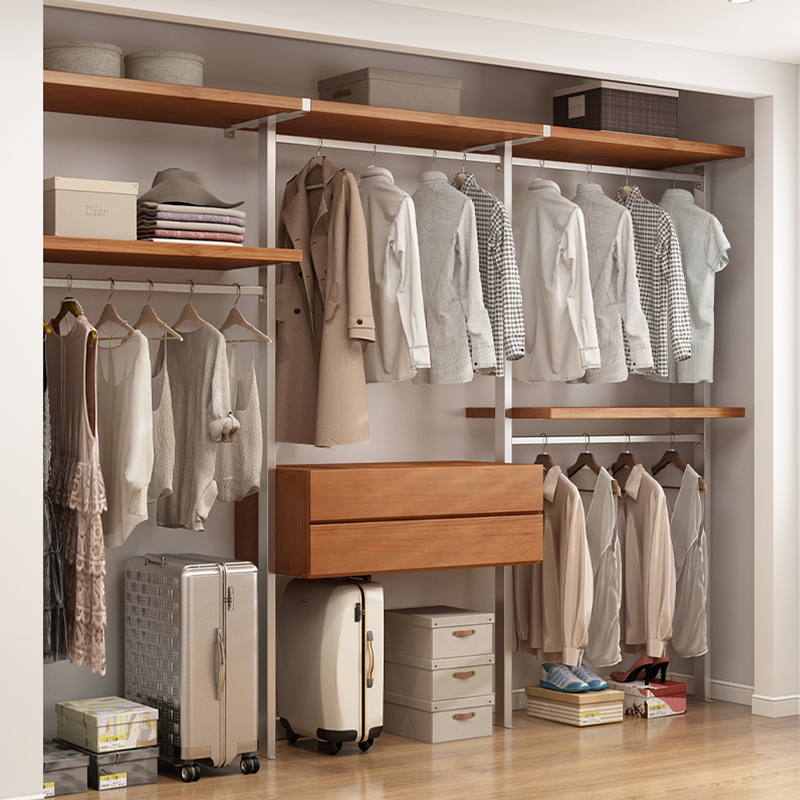 中古风金属衣柜卧室落地铁艺步入挂衣架砌墙衣橱开放式衣帽间实木,住宅家具,衣帽架,淘宝优惠券,粉丝福利购,淘宝优惠卷