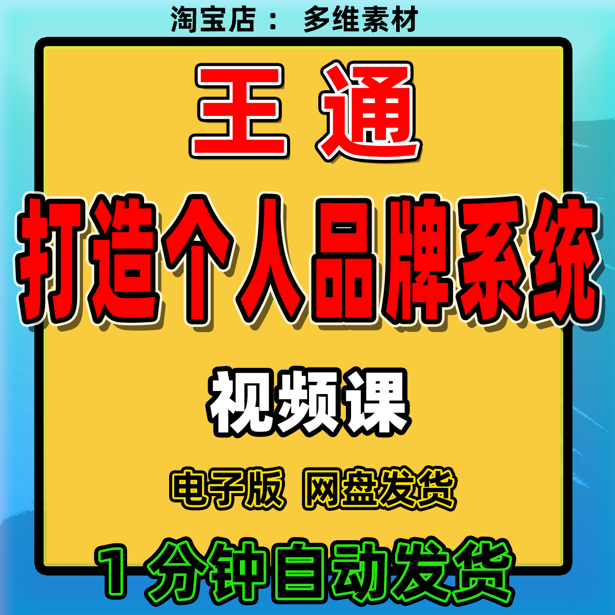 王通《打造个人品牌系统》课/私域流量个人品牌营销文案知识变现