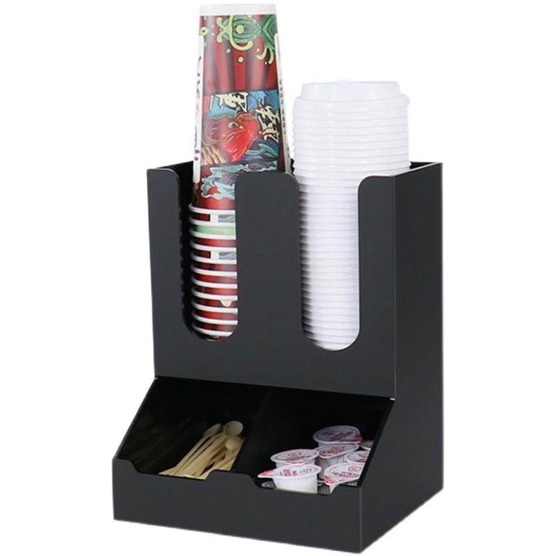 咖啡奶茶店杯架奶球糖包专用吧台收纳一次性纸杯架取杯架