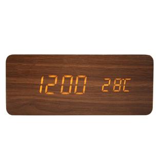 爆款手机无线充电木质时钟创意LED智能家居闹钟唤醒灯木头座钟