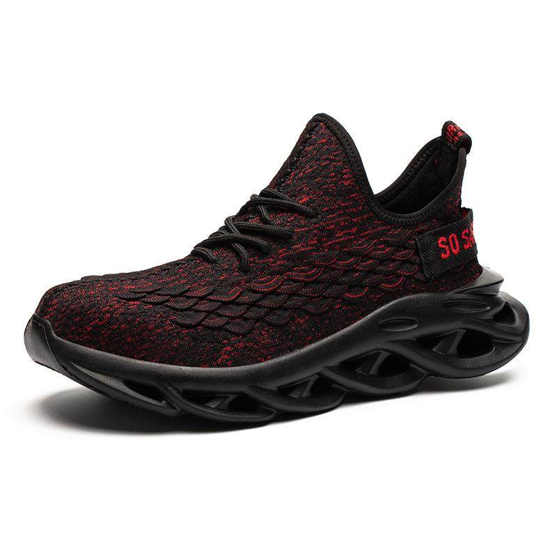 男士四季飞织劳保鞋防砸防刺钢包头轻便软底工作鞋防护鞋女