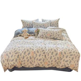 秋冬季 加厚纯棉磨毛被套单件被单人150x200x230全棉被罩三四件套