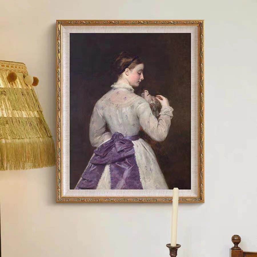 法式中古风复古高级感客厅沙发背景墙装饰画美式玄关餐厅挂画组合