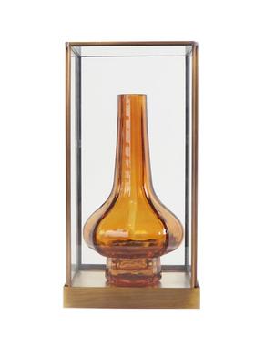 新中式琉璃花瓶玻璃罩摆件样板间书房茶室家居软装饰品摆设设计师