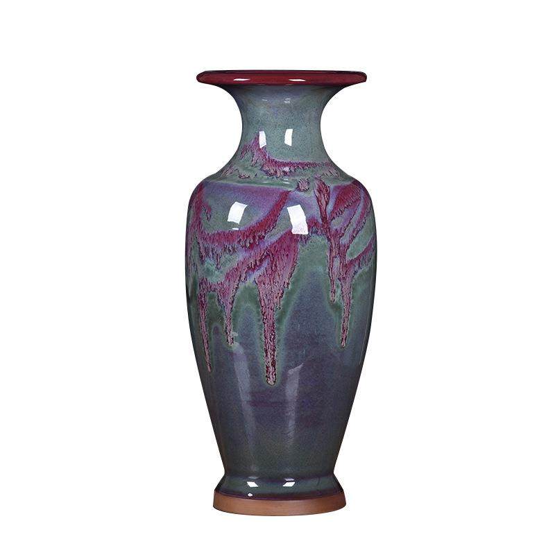 陶瓷花瓶摆件2024窑变山水钧瓷裂纹釉双耳花瓶电视酒柜装饰品,橡塑材料及制品,工业陶瓷,淘宝优惠券,粉丝福利购,淘宝优惠卷