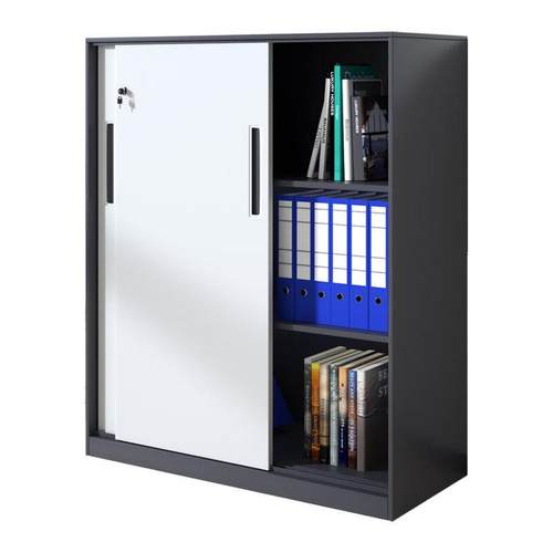 铁皮柜办公室文件柜带锁抽屉财务资料小矮柜收纳储物柜子安全储物