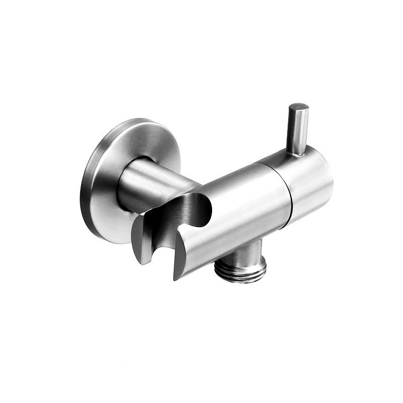 阳34不锈0钢一进一出厚角阀花洒喷枪自带支架单冷加台冲洗阀门