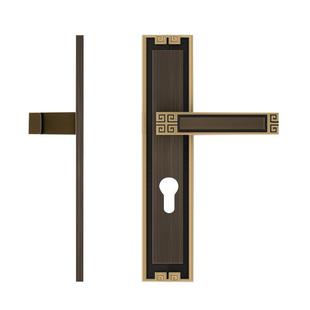 新中式铜门锁室内卧室分体锁房门锁具执手锁静音家用黄铜门锁