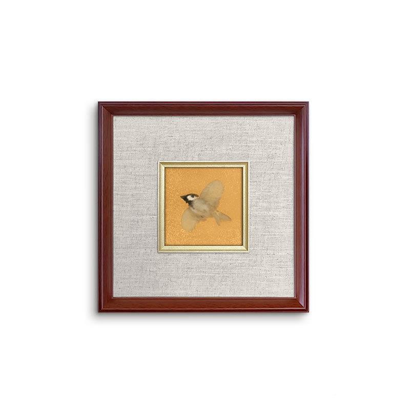 新中式没画骨鸟独边特中B-535古风客厅玄关斗柜背景装墙挂书房柜