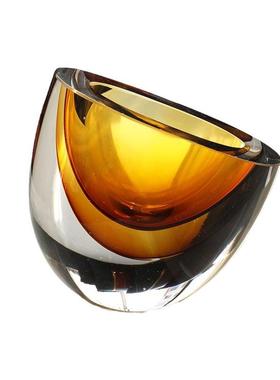 现代加厚异形琉璃大水果盘客厅酒店样板间茶几桌面装饰花瓶摆件