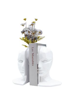 现代简约几何抽象家居创意摆件书房桌面模型书靠书档书立软装饰品