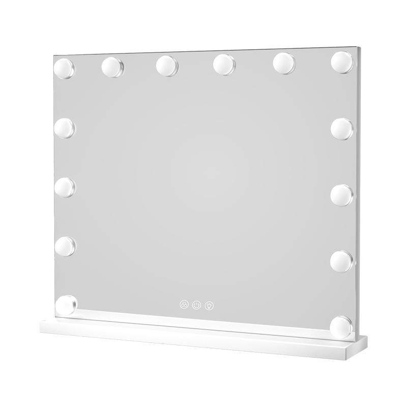 热卖欧式方形led化妆镜14珠好莱坞铁艺镜带灯泡台式智能镜子