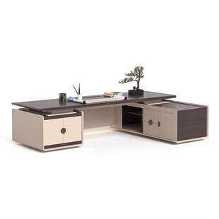 轻奢简约现代办公桌大班台经理桌椅组合大气总裁桌高级感老板桌