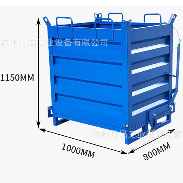 丹晶重型带双门金属铁屑箱可自卸垃圾箱工业回料箱推车工具车