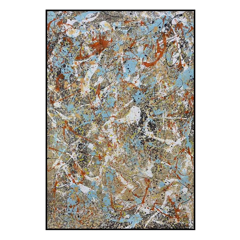 纯手绘油画波洛克玄关大幅装饰画立体抽象艺术画餐厅走廊过道壁画