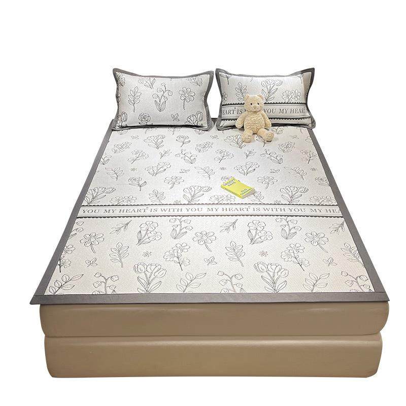 高端加厚款母婴级冰豆豆提花冰丝凉席可机洗凉感空调软席子