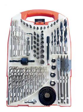 75PC麻花钻三尖木工钻高速钢白钻批头套筒孔距等工具组套