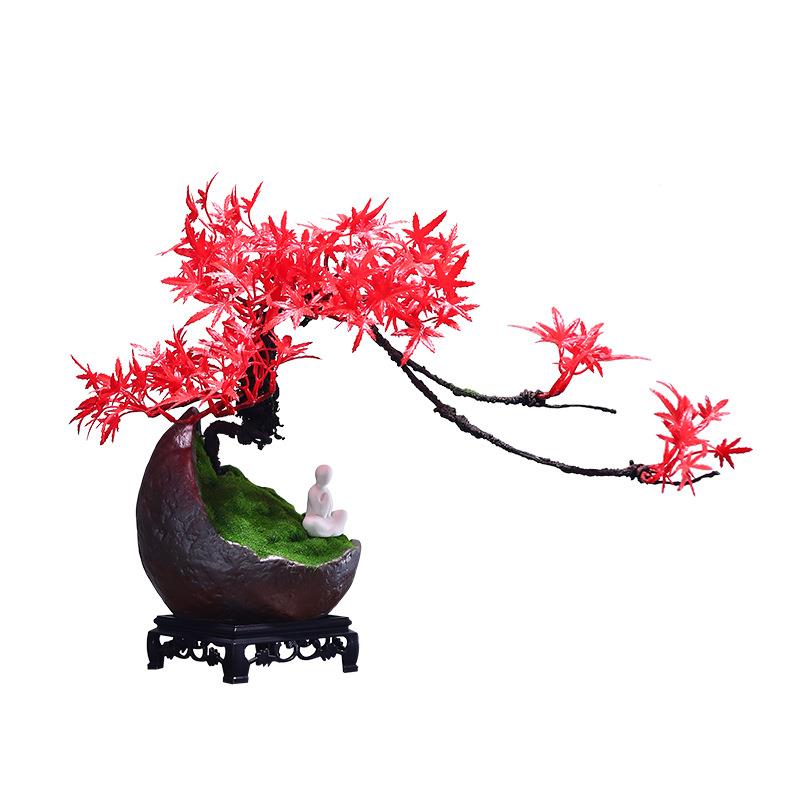 创仿真物迎客松配件造意景花植瓶MH00253插装饰品松针崖柏树枝假