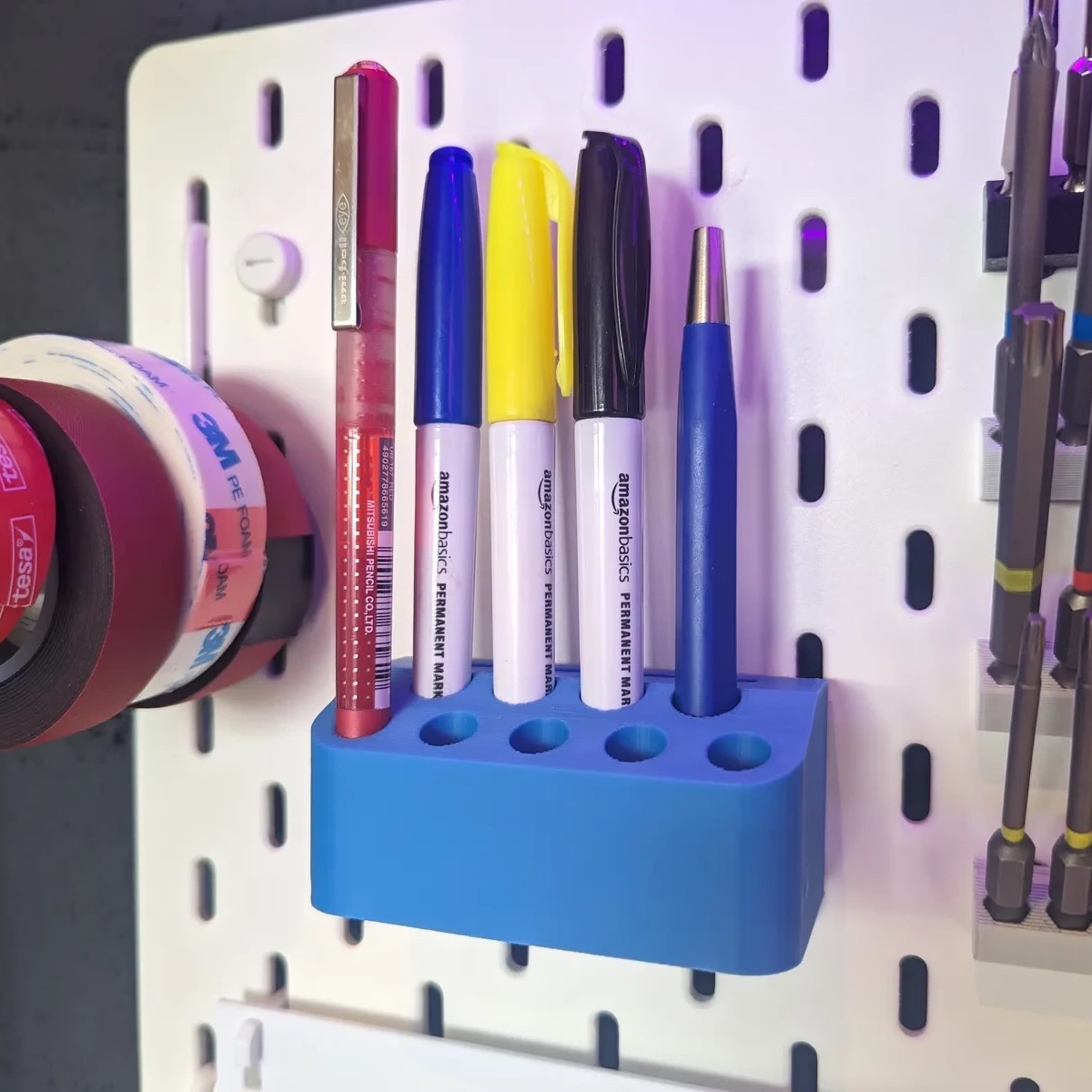 适用宜家SKADIS 斯考迪斯 宜家洞洞板配件 笔筒竖放支架免打孔