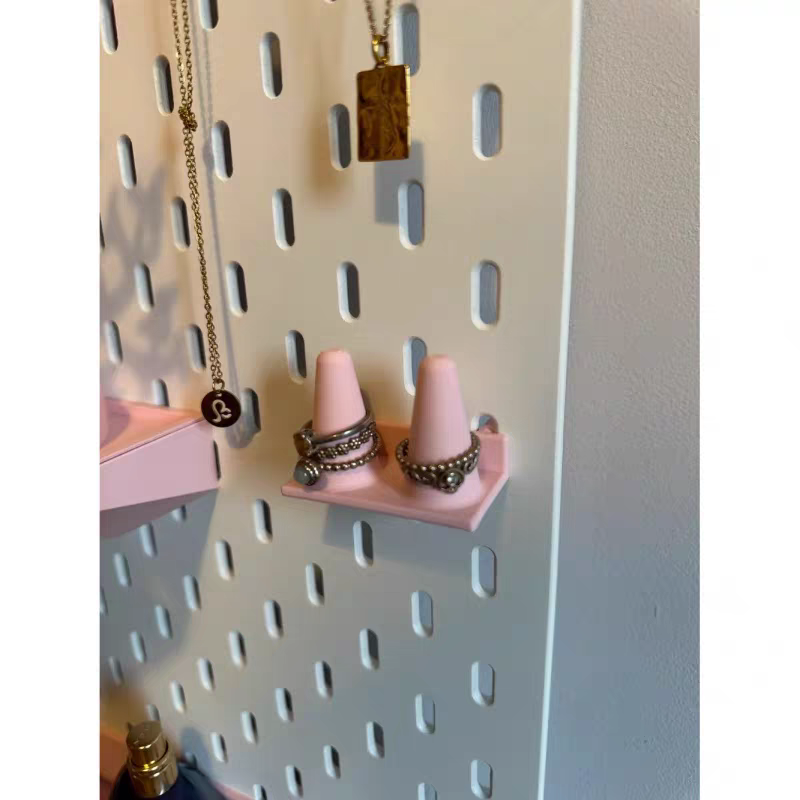 适用宜家五金少女圆孔洞洞板配件免打孔通用戒指架-挂板戒指架