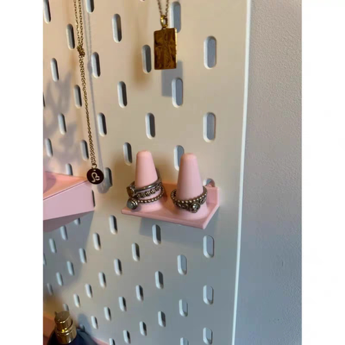 适用宜家五金少女圆孔洞洞板配件免打孔通用戒指架-挂板戒指架