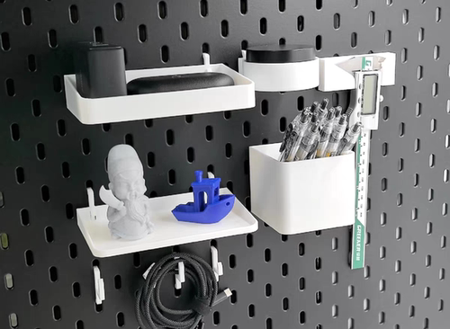 适用宜家SKADIS斯考迪斯 宜家洞洞板 通用免打孔配件收纳盒