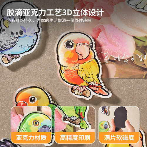 原创冰箱装饰鹦鹉玄凤和尚周边