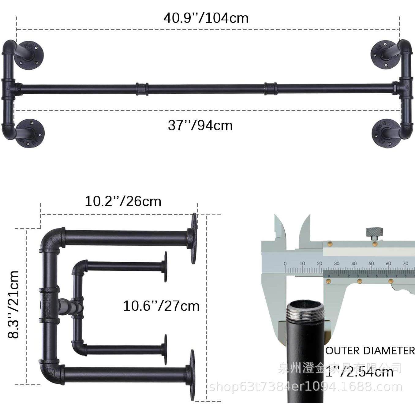 水管衣服挂架陈列展示架衣帽架铁艺挂衣架服装店家用卧室衣架