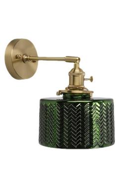 美式复古风家居卧室床头客厅书房酒店商场简约绿色玻璃壁灯